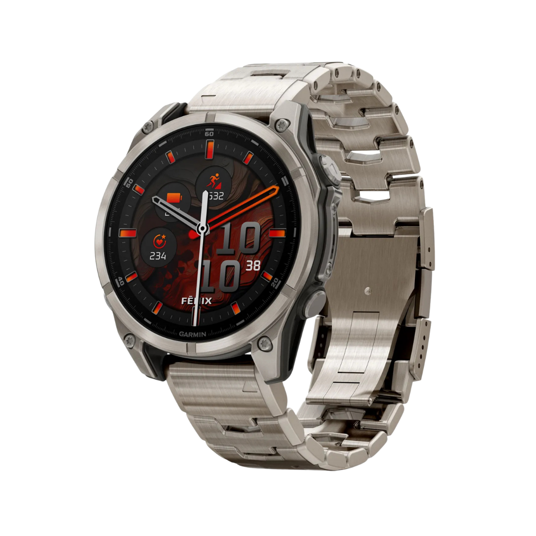Garmin Fēnix 8 – 47 mm, AMOLED Sapphire, Titanium avec bracelet Titane épuré