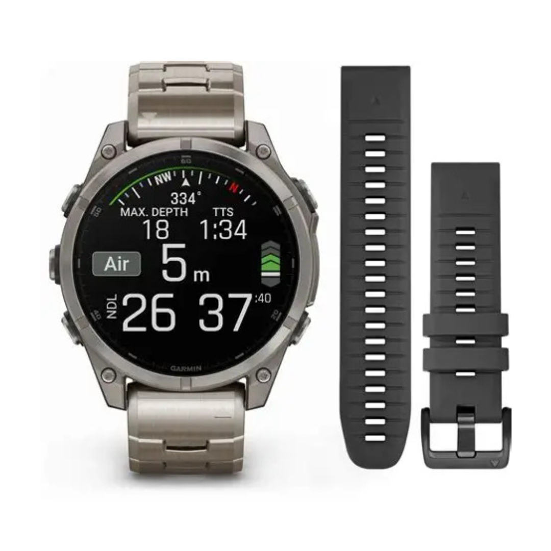 Garmin Fēnix 8 – 47 mm, AMOLED Sapphire, Titanium avec bracelet Titane épuré