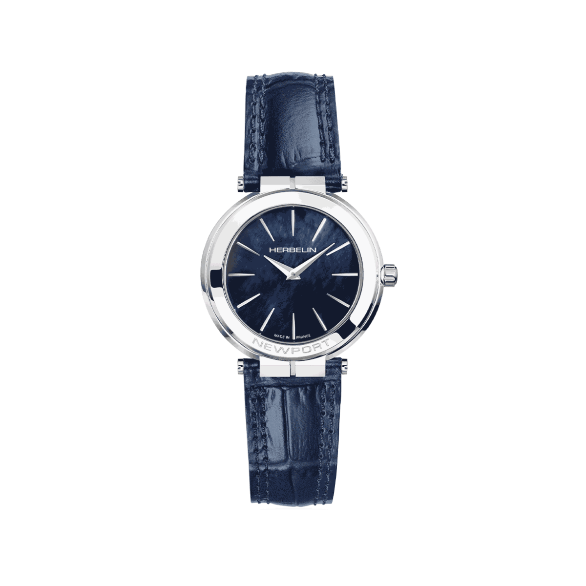 Herbelin Newport Slim Cuir Bleu