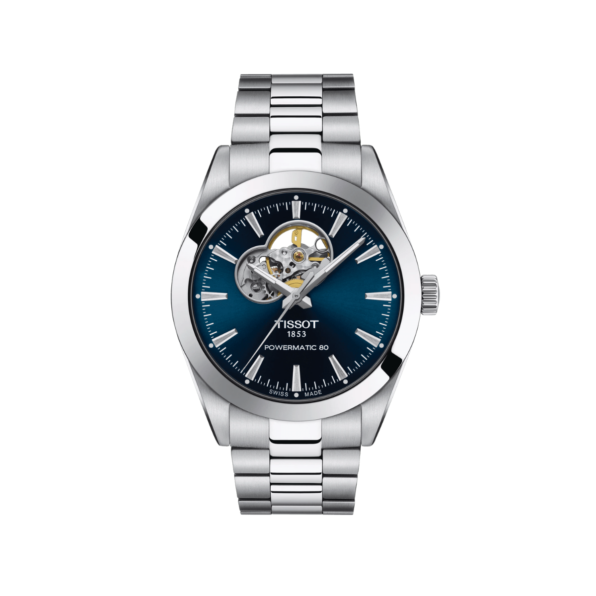Tissot Gentleman Powermatic 80 Open Heart Bleu