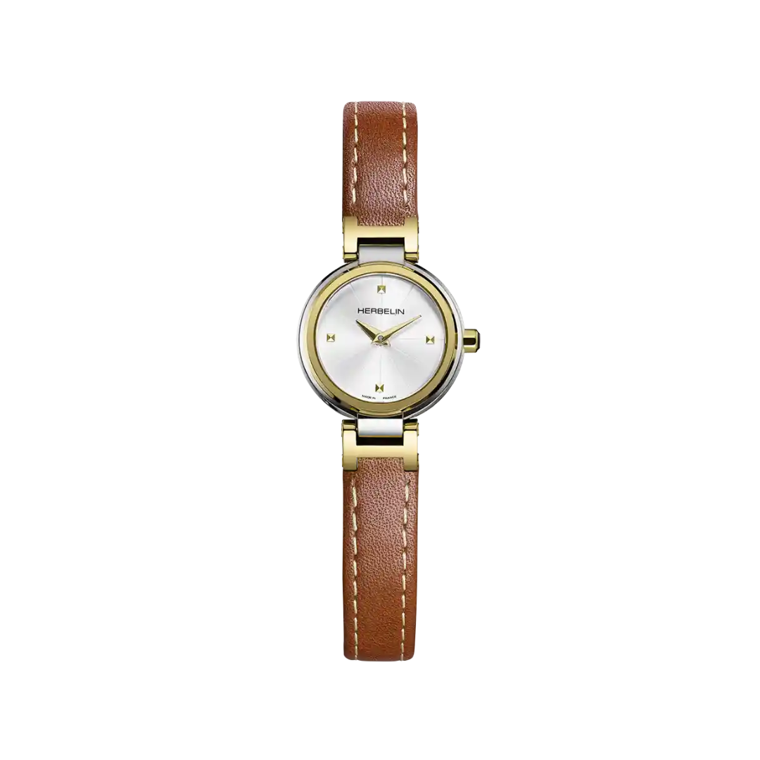 Herbelin Lady H Pvd Or Cuir Camel
